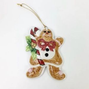 FITZ & FLOYD Sugar Plum Christmas Ornament Gingerbread Man Boy